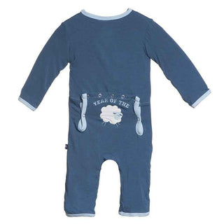 Bamboo Applique Coverall - Twilight Year of the Sheep KicKee Pants