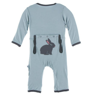 Bamboo Applique Coverall with Zipper - Jade Forest Rabbit Baby & Toddler Sleepwear