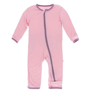 Bamboo Applique Coverall with Zipper - Lotus Whales KicKee Pants