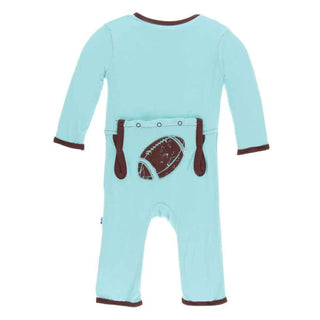 Bamboo Applique Coverall with Zipper - Shining Sea Football Baby & Toddler Sleepwear