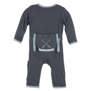 Bamboo Applique Coverall with Zipper - Stone Paddles and Canoe Baby & Toddler Sleepwear