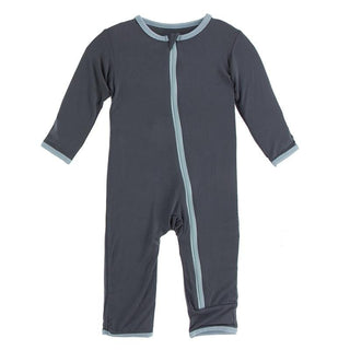 Bamboo Applique Coverall with Zipper - Stone Paddles and Canoe KicKee Pants