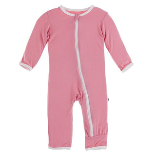 Bamboo Applique Coverall with Zipper - Strawberry Forest Rabbit KicKee Pants