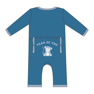 Bamboo Applique Coverall - Year of the Monkey (Boy) KicKee Pants