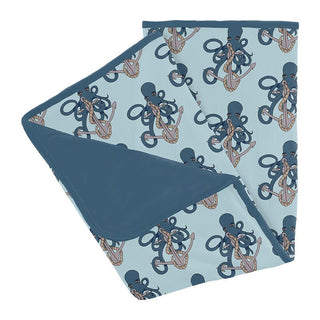 KicKee Pants Baby Boys Print Bamboo Stroller Blanket - Spring Sky Octopus Anchor