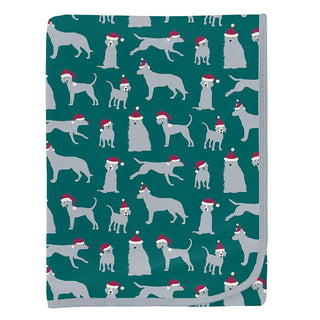 KicKee Pants Baby Boys Print Bamboo Swaddling Blanket - Cedar Santa Dogs