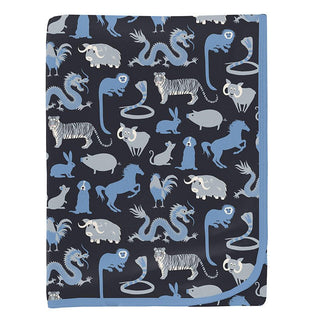 Baby Boys Print Bamboo Swaddling Blanket - Deep Space Chinese Zodiac KicKee Pants