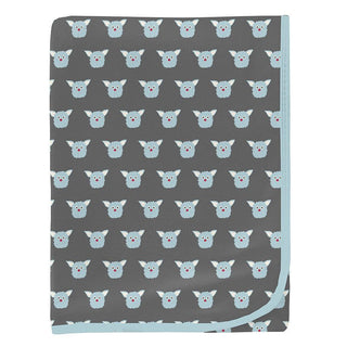 KicKee Pants Baby Boys Print Bamboo Swaddling Blanket - Pewter Furry Friends