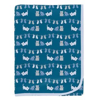 KicKee Pants Baby Boys Print Bamboo Swaddling Blanket - Seaport 3 Little Kittens 