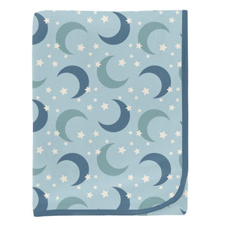 Baby Boys Print Bamboo Swaddling Blanket - Spring Sky Moon and Stars KicKee Pants