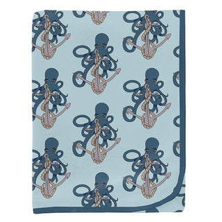 KicKee Pants Baby Boys Print Bamboo Swaddling Blanket - Spring Sky Octopus Anchor