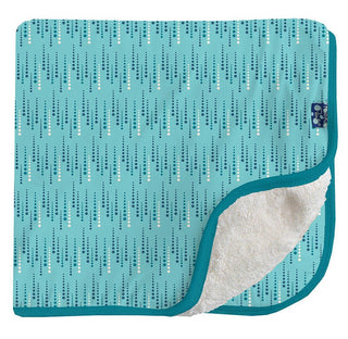 Baby Boys Print Bamboo Sherpa Lined Stroller Blanket, Iceberg Icicles - One Size Swaddling & Receiving Blankets