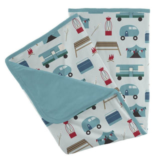 KicKee Pants Baby Boys Print Stroller Blanket, Fresh Air Camping - One Size