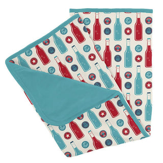 Baby Boys Print Bamboo Stroller Blanket - Natural Soda Pop Swaddling & Receiving Blankets