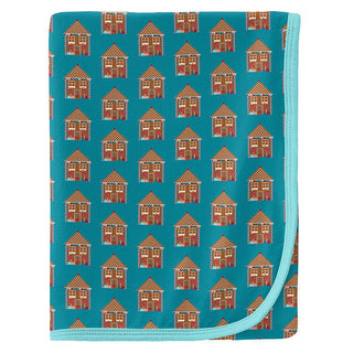 KicKee Pants Baby Boys Print Swaddling Blanket, Bay Gingerbread - One Size