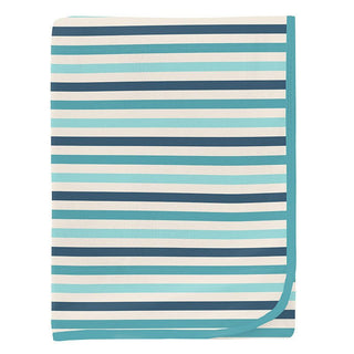 KicKee Pants Baby Boys Print Swaddling Blanket - Cruisin' Stripe