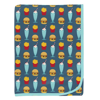 Baby Boys Print Bamboo Swaddling Blanket - Deep Sea Cheeseburger Swaddling Blankets