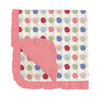 Baby Girls Print Bamboo Ruffle Stroller Blanket - Lula's Lollipops Swaddling & Receiving Blankets