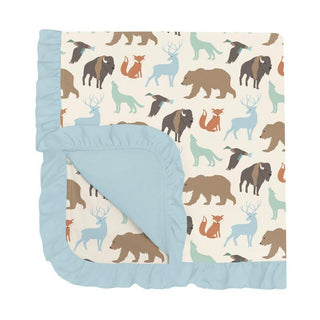 Baby Girls Print Bamboo Ruffle Stroller Blanket - National Wildlife Federation Swaddling & Receiving Blankets