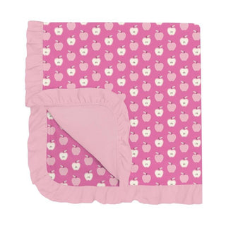 KicKee Pants Baby Girls Print Bamboo Ruffle Stroller Blanket - Tulip Johnny Appleseed 