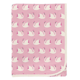 KicKee Pants Baby Girls Print Bamboo Swaddling Blanket - Cake Pop Swan Princess 