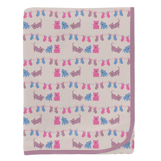 Baby Girls Print Bamboo Swaddling Blanket - Latte 3 Little Kittens Swaddling Blankets