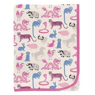 KicKee Pants Baby Girls Print Bamboo Swaddling Blanket - Natural Chinese Zodiac 