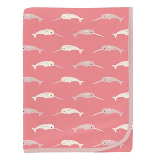 KicKee Pants Baby Girls Print Bamboo Swaddling Blanket - Strawberry Narwhal