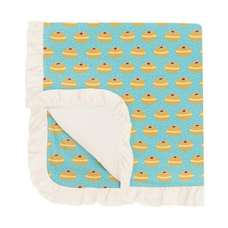 Baby Girls Print Bamboo Ruffle Stroller Blanket, Iceberg Jelly Donuts - One Size (WCA22) Swaddling & Receiving Blankets