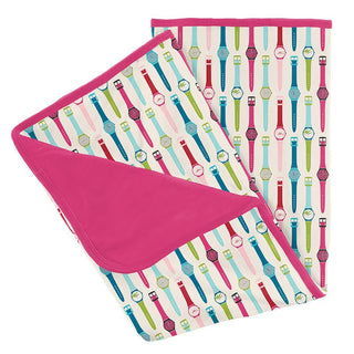 Baby Girls Print Bamboo Stroller Blanket - Natural Watches KicKee Pants