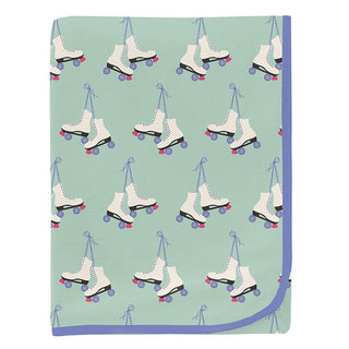 Baby Girls Print Bamboo Swaddling Blanket - Pistachio Roller Skates Swaddling Blankets