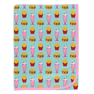 KicKee Pants Baby Girls Print Swaddling Blanket - Summer Sky Cheeseburger