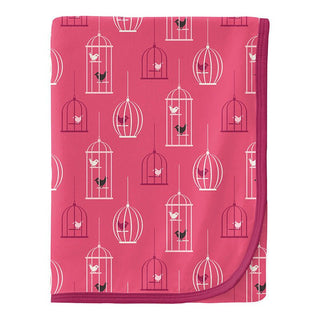 Baby Girls Print Bamboo Swaddling Blanket, Winter Rose Birdcage - One Size (15ANV) Swaddling Blankets