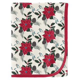 Baby Print Bamboo Swaddling Blanket, Christmas Floral - One Size Swaddling Blankets