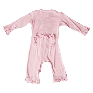 Kickee Pants Girl's Solid Classic Ruffle Coverall with Snaps - Lotus