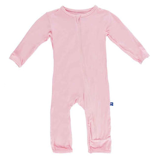 Girl's Solid Bamboo Coverall with Zipper - Lotus Baby & Toddler Sleepwear