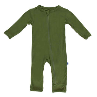 Boy's Solid Bamboo Coverall with Zipper - Moss Baby & Toddler Sleepwear