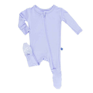 Girl's Solid Bamboo Footie with Zipper - Lilac Baby & Toddler Sleepwear