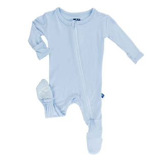 Boy's Solid Bamboo Footie with Zipper - Pond Baby & Toddler Sleepwear