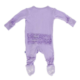 KicKee Pants Basic Muffin Ruffle Footie with Snaps - Lilac