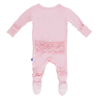 KicKee Pants Basic Muffin Ruffle Footie Zipper - Lotus