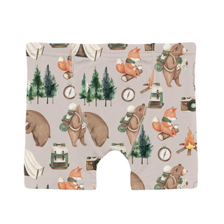 Kickee Pants Boxer Brief - Latte Camping Animals | Baby Riddle