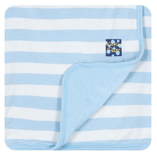 Boy's Bamboo Essentials Stroller Blanket, Pond Stripe, One Size Swaddling & Receiving Blankets