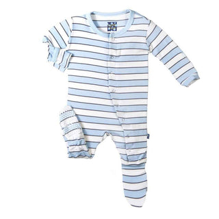 Boy's Bamboo Footie with Snaps, Boy Musical Stripe Baby & Toddler Sleepwear