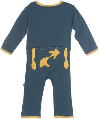 Boy's Print Bamboo Applique Coverall - Peacock Fish KicKee Pants