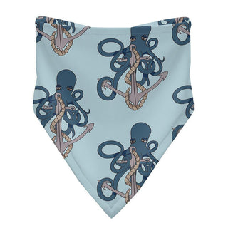 KicKee Pants Boy's Print Bamboo Bandana Bib (Set of 3) - Spring Sky Octopus Anchor, Jetsam Stripe & Deep Sea Narwhal