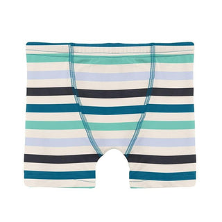 Boy's Print Bamboo Boxer Brief - Little Boy Blue Stripe Toddler Underwear