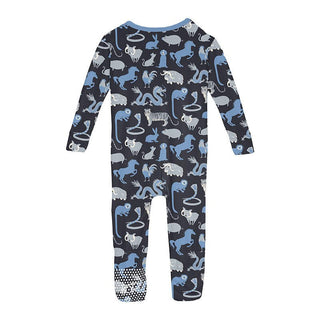 Boy's Print Bamboo Convertible Sleeper with Zipper - Deep Space Chinese Zodiac KicKee Pants