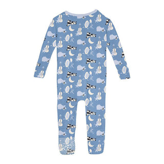 Boy's Print Bamboo Convertible Sleeper with Zipper - Dream Blue Hey Diddle Diddle Baby & Toddler Sleepwear