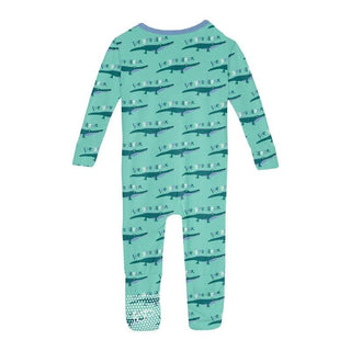 Boy's Print Bamboo Convertible Sleeper with Zipper - Glass Later Alligator Baby & Toddler Sleepwear